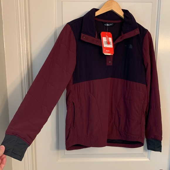 The North Face Mountain Sweatshirt 1/4 Snap Jacket Fig & Galaxy Purple - Picture 9 of 17